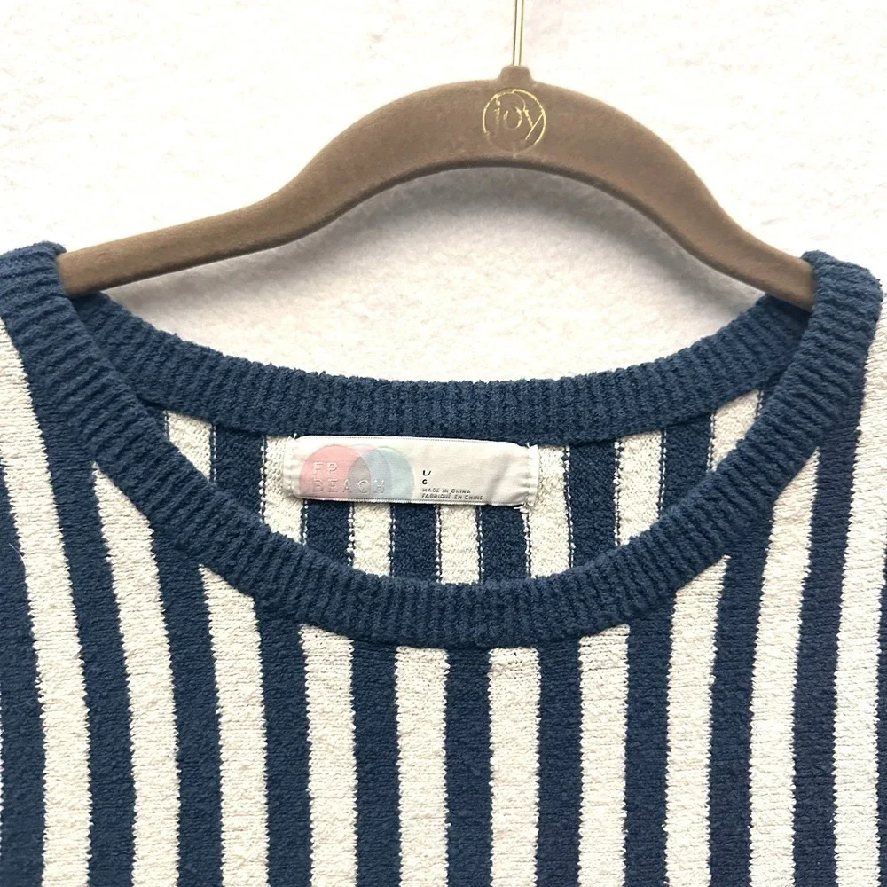 FREE PEOPLE BEACH L Large‎ Roberts Textured Cropped Sweater Top Nomadic Desert